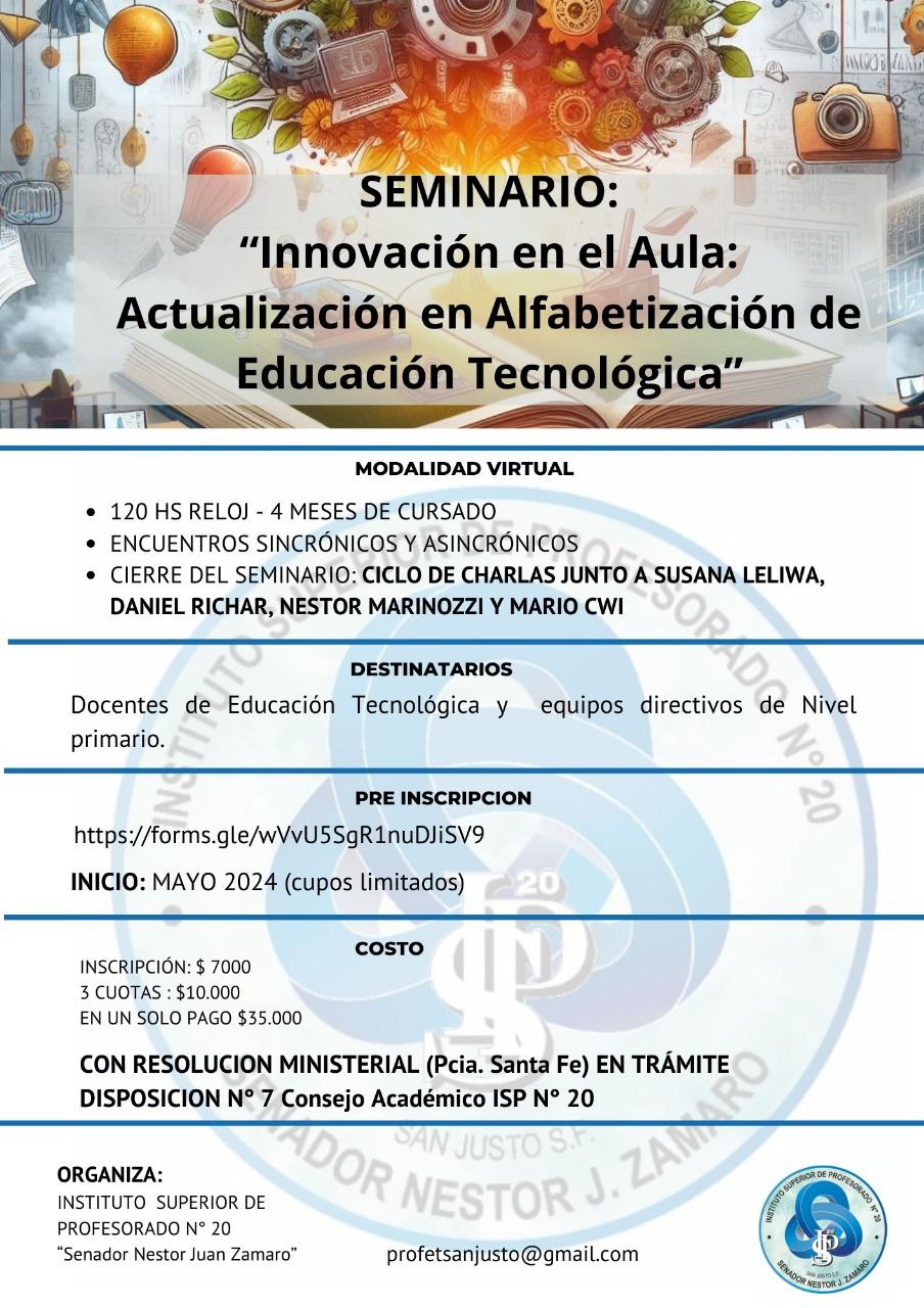Seminario: Innovación en el Aula: actualización en alfabetización de Educ. Tecnológica