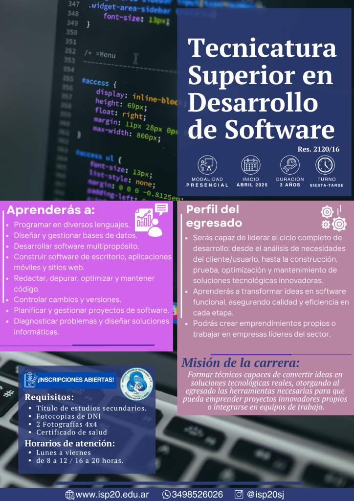 Técnico Superior en Desarrollo de Software