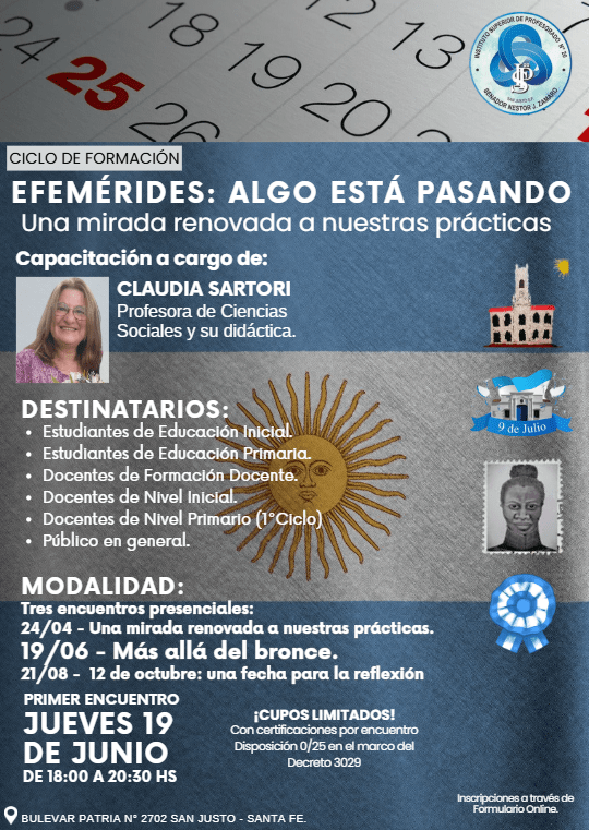 Ciclo de Formación “Efemérides: algo está pasando. Una mirada renovada a nuestras prácticas”