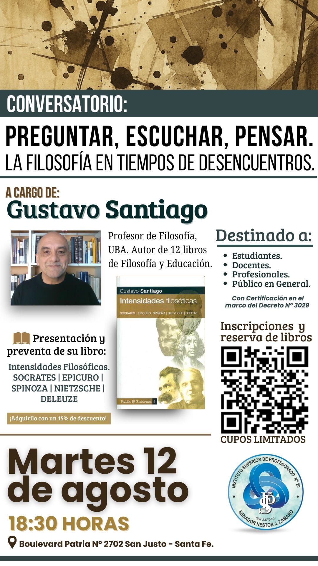 Conversatorio: Preguntar, Escuchar, Pensar: la filosofía en tiempos de desencuentros.