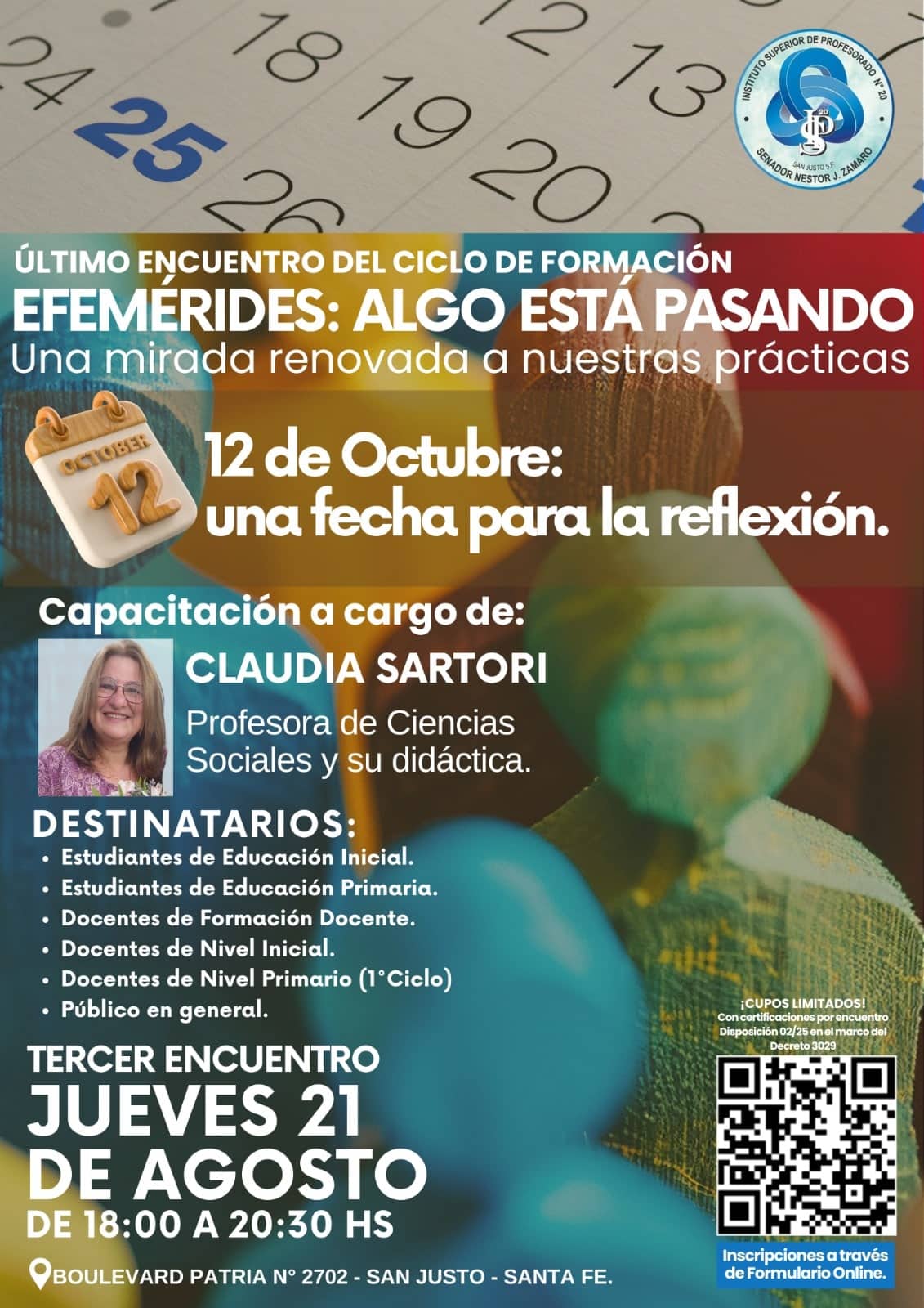 Último encuentro del Ciclo de Formación “Efemérides: algo está pasando”